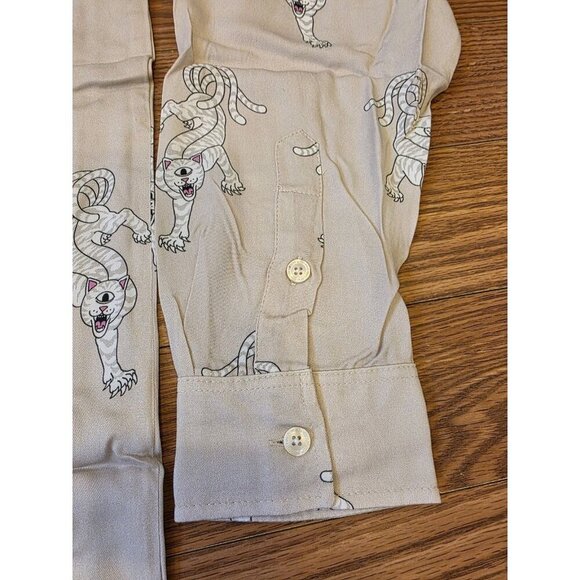 RIPNDIP X Clottee By Clot Dress Shirt Mens Sz XL Long Sleeve Button Up Beige NWT - Picture 10 of 16